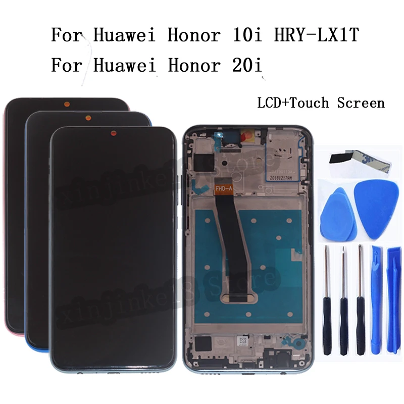 For Huawei Honor 10i 20i HRY-LX1T LCD display Touch screen digitizer Assembly For Honor 10i Phone Parts replacement With Frame
For Huawei Honor 10i 20i HRY-LX1T LCD display Touch screen digitizer Assembly For Honor 10i Phone Parts replacement With Frame