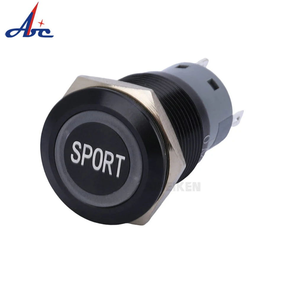 SPORT Black Electric Switch And Socket 19mm Switch LED Waterproof Metal Push Button Switch
SPORT Black Electric Switch And Socket 19mm Switch LED Waterproof Metal Push Button Switch