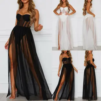 Women Bikinis Set Summer Beach Wear Mesh Bikini Cover Up Swimwear Dress Bathing Spaghetti Solid See Through Fashion
Women Bikinis Set Summer Beach Wear Mesh Bikini Cover Up Swimwear Dress Bathing Spaghetti Solid See Through Fashion