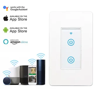 Wifi Wall Touch Smart Switch,220V US 2Gang2Way Smart Light Switch Support Alexa,Google Assistant and IFTTT,Needs Neutral Wire
Wifi Wall Touch Smart Switch,220V US 2Gang2Way Smart Light Switch Support Alexa,Google Assistant and IFTTT,Needs Neutral Wire