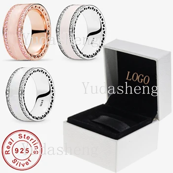 

Yudasheng Hearts Soft Pink Enamel & Clear CZ Fashion Women Jewelry Gift Recommended