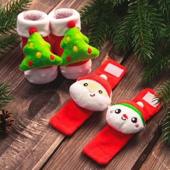 New Year, gift set: bracelets + socks - rattles "Santa Claus", size of socks 10-14 (10-14 cm) 4387922
New Year, gift set: bracelets + socks - rattles "Santa Claus", size of socks 10-14 (10-14 cm) 4387922