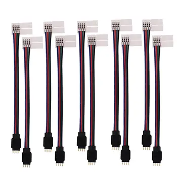 5050 RGB 4 Pin LED Strip Connector, Fntek 10pcs 10mm Strip to Power Adaptor Snap Down 4 Pin Connector for 5050 RGB jk1070
5050 RGB 4 Pin LED Strip Connector, Fntek 10pcs 10mm Strip to Power Adaptor Snap Down 4 Pin Connector for 5050 RGB jk1070