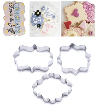 1 Set (3pcs) Sugar biscuit mold 3Pcs Plaque Cutter Cookies Frame DIY Cake Oval Square Rectangle Fancy Stainless Cookie Mold 
1 Set (3pcs) Sugar biscuit mold 3Pcs Plaque Cutter Cookies Frame DIY Cake Oval Square Rectangle Fancy Stainless Cookie Mold