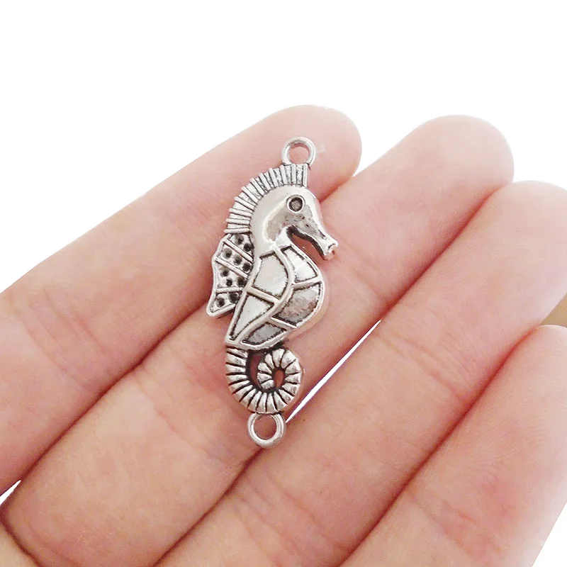 10 x Tibetan Silver Sea Horse Hippocamp Connectors Charms Pendants For DIY Bracelets Jewelry Making Findings Accessories 35x14mm
10 x Tibetan Silver Sea Horse Hippocamp Connectors Charms Pendants For DIY Bracelets Jewelry Making Findings Accessories 35x14mm
