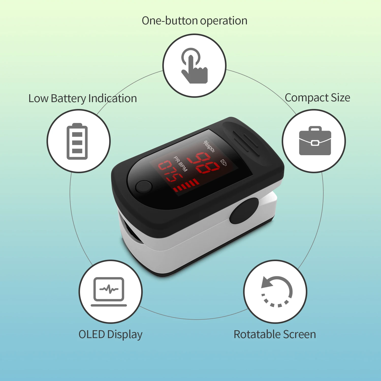 Generic Blood Oxygen Monitor Finger Pulse Oximeter Oxygen Saturation