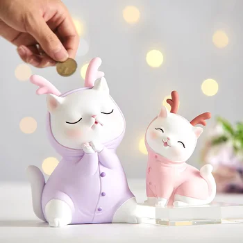 

Deer Piggy Bank Cartoon Cute Cartoon Animal Kids Toy Gifts Coin Bank Money Box Piggy Bank Adorable Gift Saving Pot Desktop decor