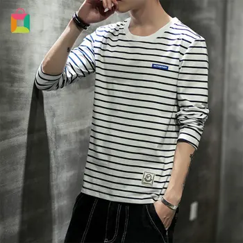 Fashion round neck men's clothes youth long-sleeved comfortable striped bottoming T-shirt spring and autumn Glittery
Fashion round neck men's clothes youth long-sleeved comfortable striped bottoming T-shirt spring and autumn Glittery
