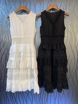 2020 Spring and Summer New Women's V-neck Wooden Ear Stitching Decorations Solid Color Sleeveless Dress 622
2020 Spring and Summer New Women's V-neck Wooden Ear Stitching Decorations Solid Color Sleeveless Dress 622