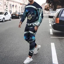 Summer fashion casual 3D animal print men's suit sportswear casual wear men's sports shirt long-sleeved trousers 2-piece set 
Summer fashion casual 3D animal print men's suit sportswear casual wear men's sports shirt long-sleeved trousers 2-piece set