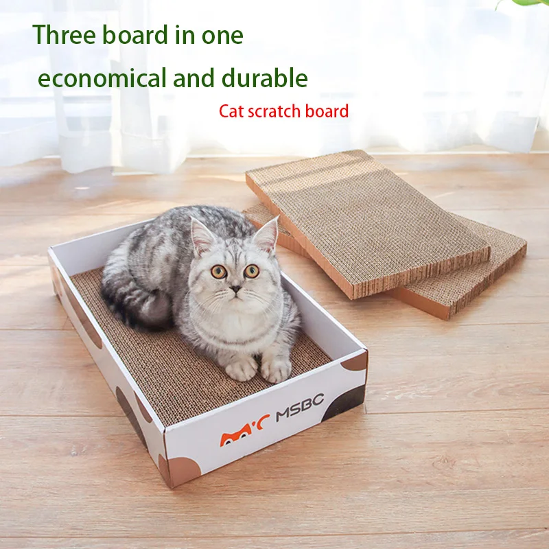 Corrugated Cat Scratch Board Cat Toy Cardboard Pad Grinding Nails Interactive Protect Furniture Three board in one 6side can use
Corrugated Cat Scratch Board Cat Toy Cardboard Pad Grinding Nails Interactive Protect Furniture Three board in one 6side can use