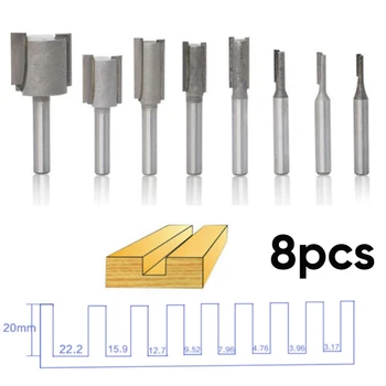 8 Pieces Set 1/4 Inches Carbide Woodworking Mill Cutting Endmill Shank Straight Router Bit Milling Cutter
8 Pieces Set 1/4 Inches Carbide Woodworking Mill Cutting Endmill Shank Straight Router Bit Milling Cutter