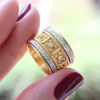 Ethnic Style Golden Rings For Women Fashion Rhinestones Finger Ring Ladies Jewelry Plate Silvery Ring Women Couple Wedding Rings
Ethnic Style Golden Rings For Women Fashion Rhinestones Finger Ring Ladies Jewelry Plate Silvery Ring Women Couple Wedding Rings