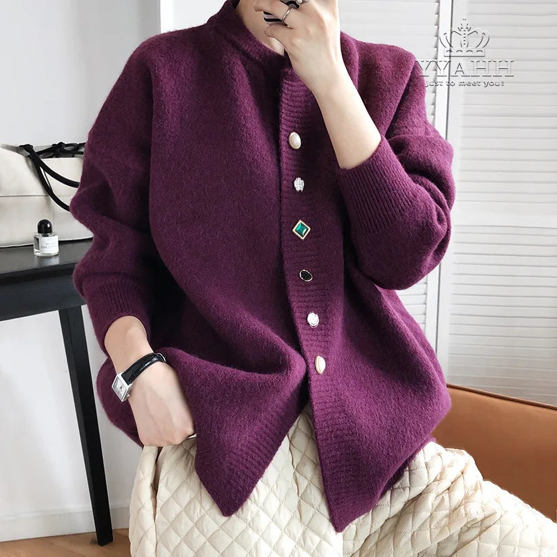 Small Fragrance Wind Gem Button Sweater Cardigan Woman, Autumn Winter New Style Loose Single - Breasted Sweater Coat
Small Fragrance Wind Gem Button Sweater Cardigan Woman, Autumn Winter New Style Loose Single - Breasted Sweater Coat