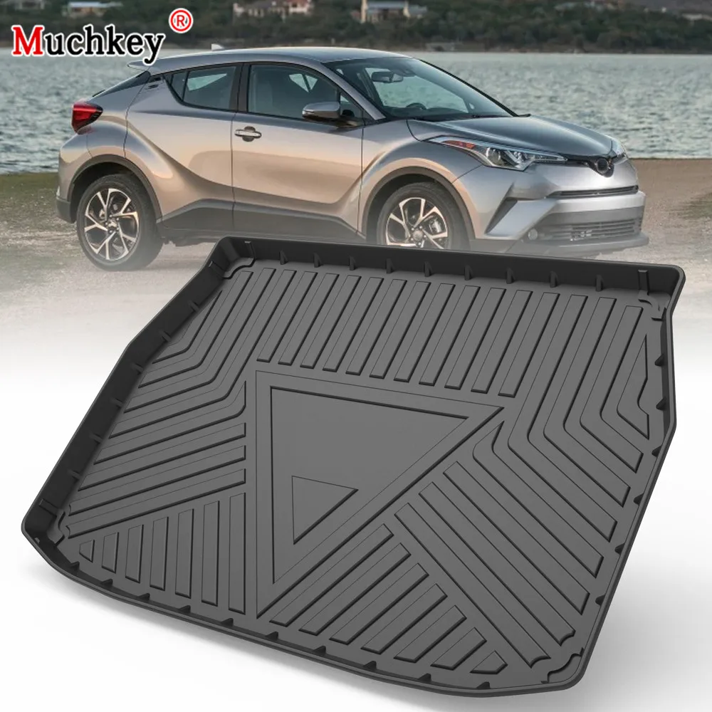 Muchkey TPE Trunk Mat For Toyota C-HR 2018 2019 2020 Car Waterproof Non-Slip Custom Rubber 3D Cargo Liner Accessories |
