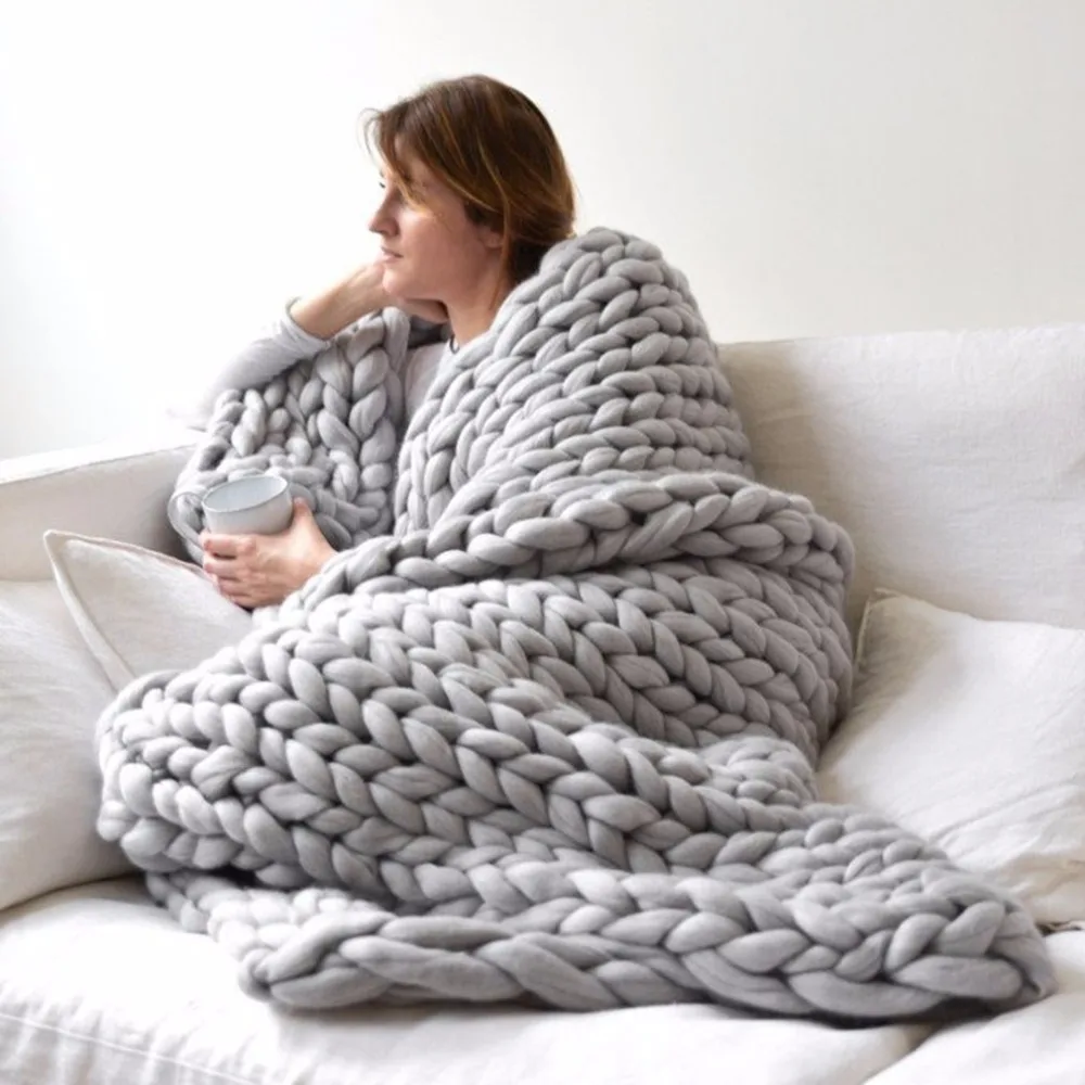 Comfortable Keep Warm Soft Thick Line Giant Yarn Knitted Blanket Handmade Manual Weaving Photography Props Blankets
Comfortable Keep Warm Soft Thick Line Giant Yarn Knitted Blanket Handmade Manual Weaving Photography Props Blankets