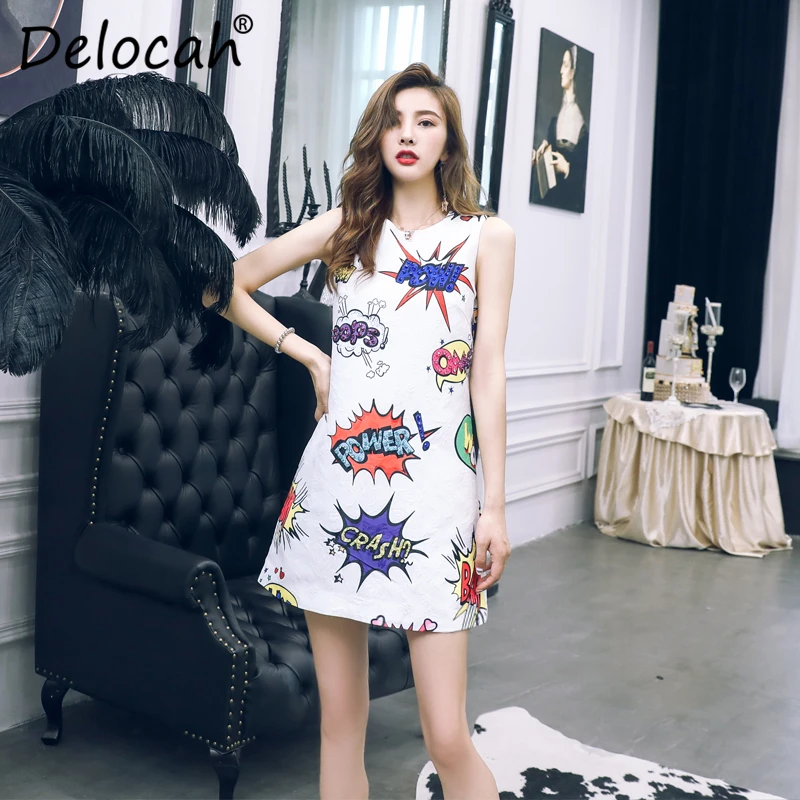 Delocah Women Summer Casual Dress Runway Fashion Sleeveless Elegant Printed Beading Ladies Vacation A-Line Short Dresses 2019
Delocah Women Summer Casual Dress Runway Fashion Sleeveless Elegant Printed Beading Ladies Vacation A-Line Short Dresses 2019