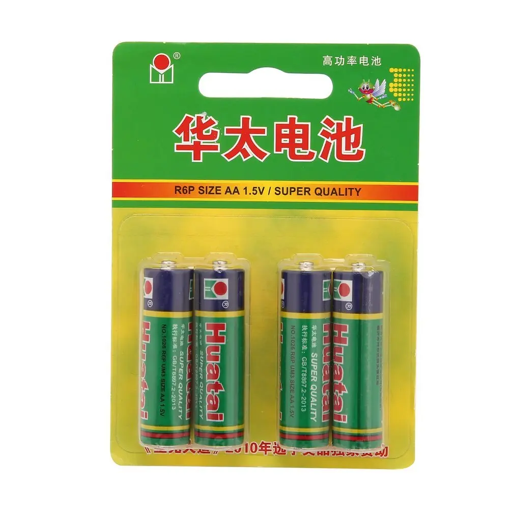 HUATAI R6P 4 Pcs/Card 1.5V AA Batteries Carbon-zinc Zinc-manganese Dry Cell Battery Moisture-proof Replacement Battery for Toy
HUATAI R6P 4 Pcs/Card 1.5V AA Batteries Carbon-zinc Zinc-manganese Dry Cell Battery Moisture-proof Replacement Battery for Toy