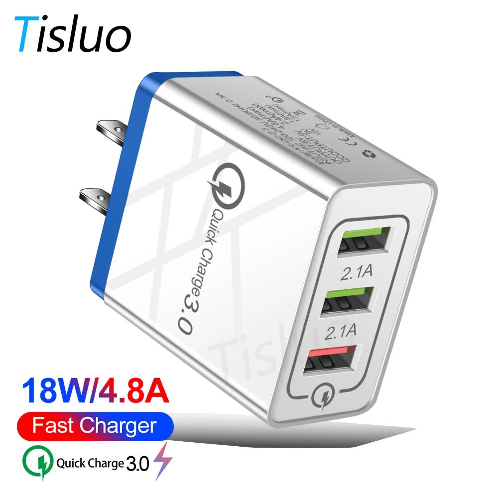 Qucik зарядное устройство 3 0 USB быстрое QC для iPhone X 8 Samsung A50 Huawei P20 Xiaomi Mi9 настенное US Plug