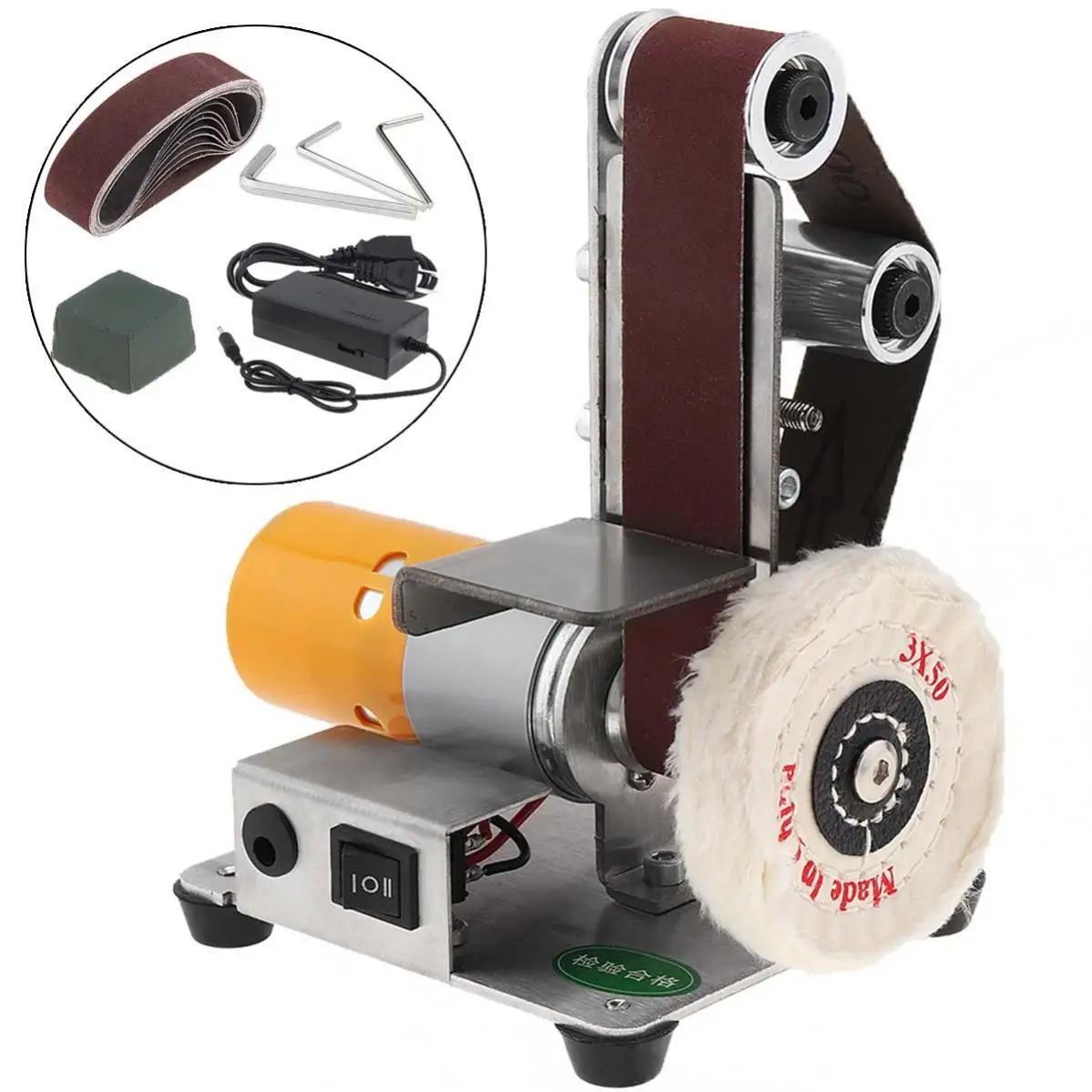 Mini Electric Belt Machine Sander Sanding Grinding Polishing Machine Abrasive Belts Grinder DIY Polishing Cutter Edges
Mini Electric Belt Machine Sander Sanding Grinding Polishing Machine Abrasive Belts Grinder DIY Polishing Cutter Edges