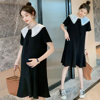 9126# Sweet Summer Black Cotton Maternity Dress Bodycon Elegant Slim Clothes for Pregnant Women Summer Pregnancy Clothing
9126# Sweet Summer Black Cotton Maternity Dress Bodycon Elegant Slim Clothes for Pregnant Women Summer Pregnancy Clothing