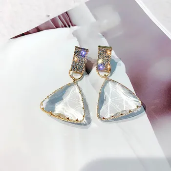 sterling ear pins luxury Triangle Design Big Crystal Earrings For Women Female Korean Fashion Party Jewelry 
sterling ear pins luxury Triangle Design Big Crystal Earrings For Women Female Korean Fashion Party Jewelry
