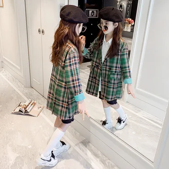2020 autumn children's clothing children's western style net red plaid suit jacket girls mid-length jacket 
2020 autumn children's clothing children's western style net red plaid suit jacket girls mid-length jacket