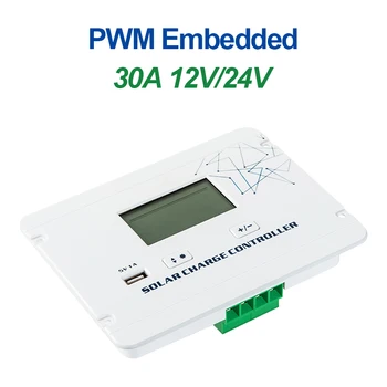 EASUN POWER PWM 30A Embedded solar charger controller 12V 24V Auto LCD Display Controller for Motor Homes System