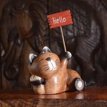 Thailand Imported Wood Carving Southeast Asia Home Decoration Wholesale Welcome to Cute Cat Decoration home accessories decore
Thailand Imported Wood Carving Southeast Asia Home Decoration Wholesale Welcome to Cute Cat Decoration home accessories decore