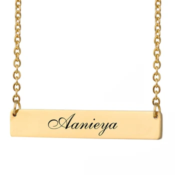 Custom Nameplate Necklace Women Name Aanieya Bar Pendant Best Friends Jewelry Birthday Gifts Stainless Steel Size 40 X 7mm
Custom Nameplate Necklace Women Name Aanieya Bar Pendant Best Friends Jewelry Birthday Gifts Stainless Steel Size 40 X 7mm