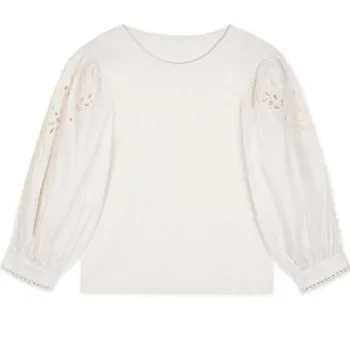 Embroidered Hollow Cotton Women's Blouse Simple Long Sleeve Ladies Blouses And Tops Clothing Autumn
Embroidered Hollow Cotton Women's Blouse Simple Long Sleeve Ladies Blouses And Tops Clothing Autumn