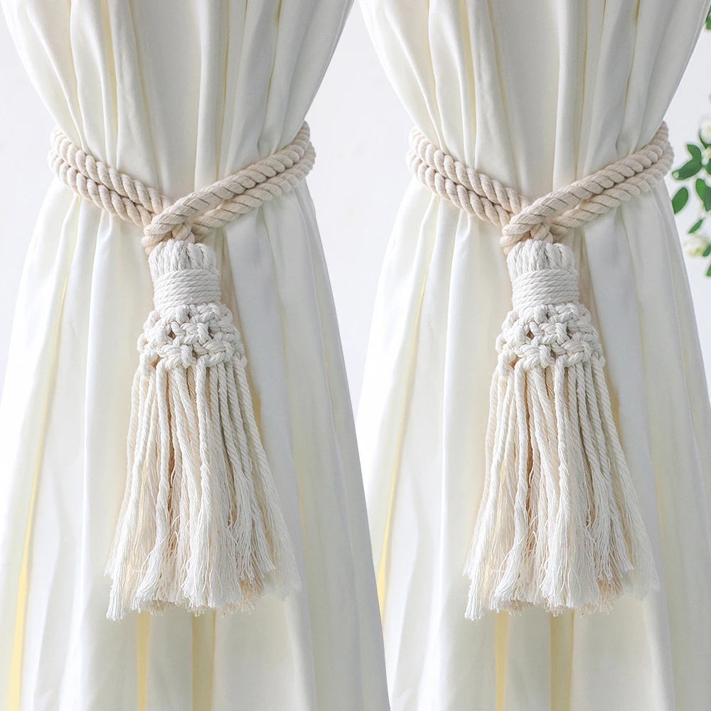 Macrame Curtain Tiebacks Boho Rope Curtain Tie Back Decorative Woven Curtain Holdbacks Home Decor Room Deocration
Macrame Curtain Tiebacks Boho Rope Curtain Tie Back Decorative Woven Curtain Holdbacks Home Decor Room Deocration