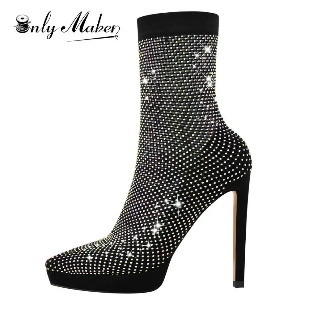 Onlymaker Women's 2020 NEW Sexy Boots Sandals Clear Fishnet Platform Pointed Toe Slim High Heels Rhinestone Sandals Boots
Onlymaker Women's 2020 NEW Sexy Boots Sandals Clear Fishnet Platform Pointed Toe Slim High Heels Rhinestone Sandals Boots