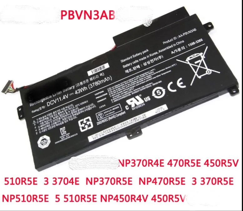 new AA-PBVN3AB Laptop Battery For SAMSUNG NP370R4E NP370R5E NP370R5V NP450R4E NP450R5E NP450R4V NP450R5V NP470R5E NP510R5E
new AA-PBVN3AB Laptop Battery For SAMSUNG NP370R4E NP370R5E NP370R5V NP450R4E NP450R5E NP450R4V NP450R5V NP470R5E NP510R5E