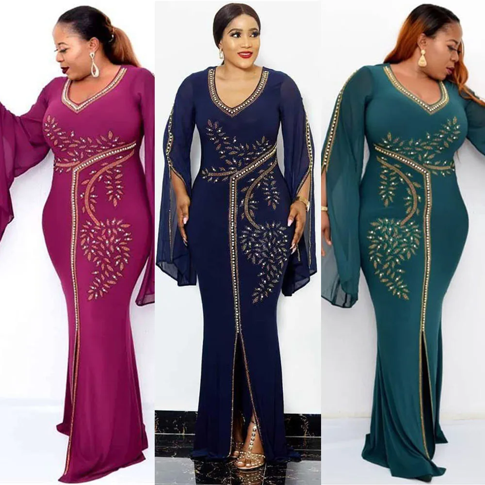 African Dresses For Women Robe Africaine Beading Diamonds 2024 New Fashion African Clothing Dashiki Flare Sleeve Long Maxi Dress
African Dresses For Women Robe Africaine Beading Diamonds 2024 New Fashion African Clothing Dashiki Flare Sleeve Long Maxi Dress