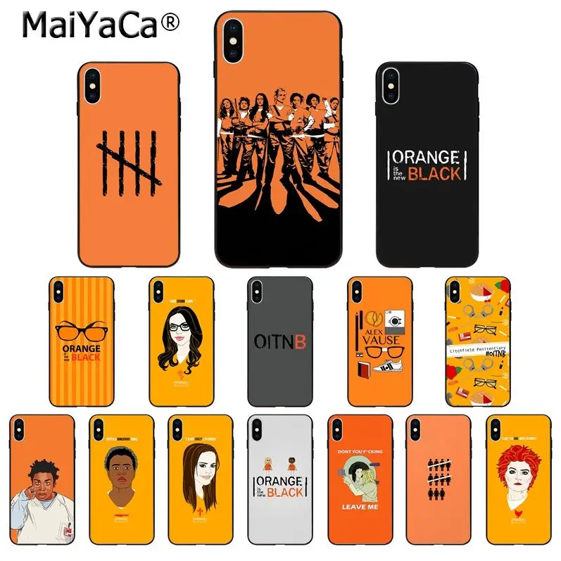 MaiYaCa Orange это новый черный мягкий высококачественный чехол из ТПУ для iPhone 8 7 6 6S Plus X
