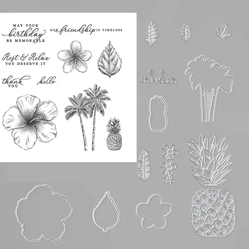 Tropical Die Cut Metal Cutting Dies Stamp Set Scrapbooking For Paper Card Making Embossing Die Cut Handmade Crafts
Tropical Die Cut Metal Cutting Dies Stamp Set Scrapbooking For Paper Card Making Embossing Die Cut Handmade Crafts