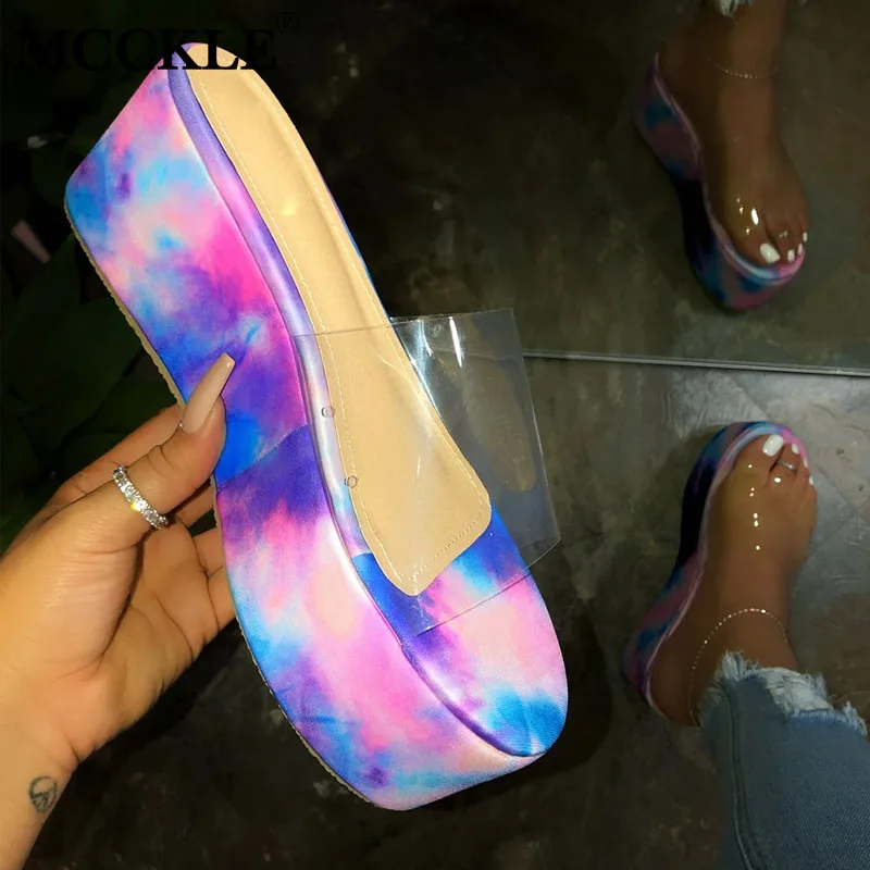 MCCKLE Women Flat Platform PVC Summer Slippers Woman Outdoor Beach Sandals Color Printing Non Slip Durable Slides Ladies Shoes
MCCKLE Women Flat Platform PVC Summer Slippers Woman Outdoor Beach Sandals Color Printing Non Slip Durable Slides Ladies Shoes