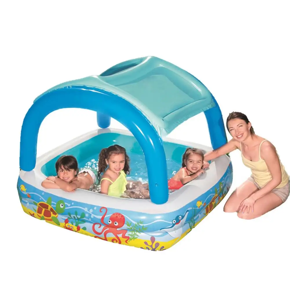 Outdoors Inflatable Swimming Pool With Removable Sunshade Paddling Durable And Pressure Resistance Suitable For Children | Дом и сад