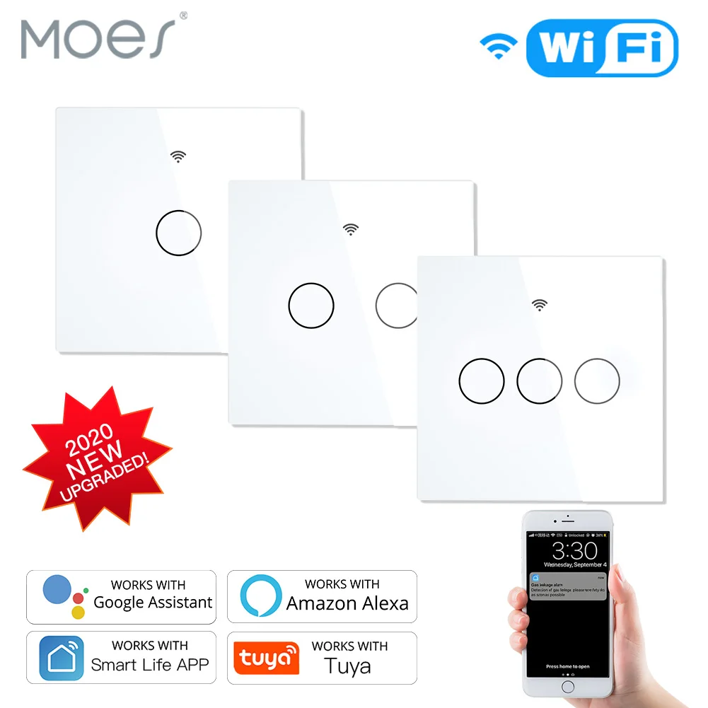 NEW Upgraded WiFi Smart RF433 Touch Switch 2/3 Way Smart Life/Tuya App Control,Alexa Google Home Voice Control 1/2/3 Gang
NEW Upgraded WiFi Smart RF433 Touch Switch 2/3 Way Smart Life/Tuya App Control,Alexa Google Home Voice Control 1/2/3 Gang