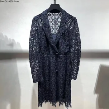 French Elegant 2020v Collar Hook Flower Hollow Out Lace Slim Slim Fit Women's Wear Dress 190633
French Elegant 2020v Collar Hook Flower Hollow Out Lace Slim Slim Fit Women's Wear Dress 190633