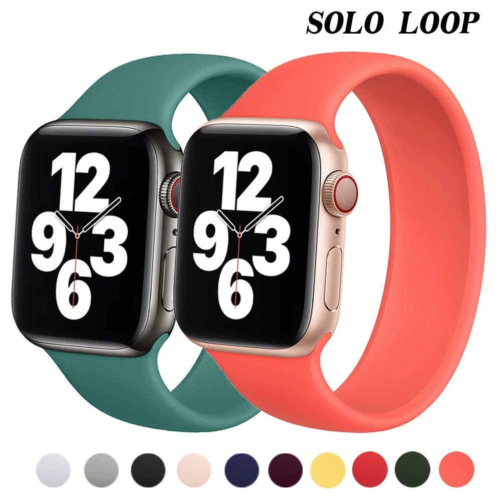 Solo loop strap for Apple Watch Band 44mm 40mm iWatch 40mm 38mm Silicone Belt bracelet correa for Apple watch series5 4 3 2 1 SE
Solo loop strap for Apple Watch Band 44mm 40mm iWatch 40mm 38mm Silicone Belt bracelet correa for Apple watch series5 4 3 2 1 SE