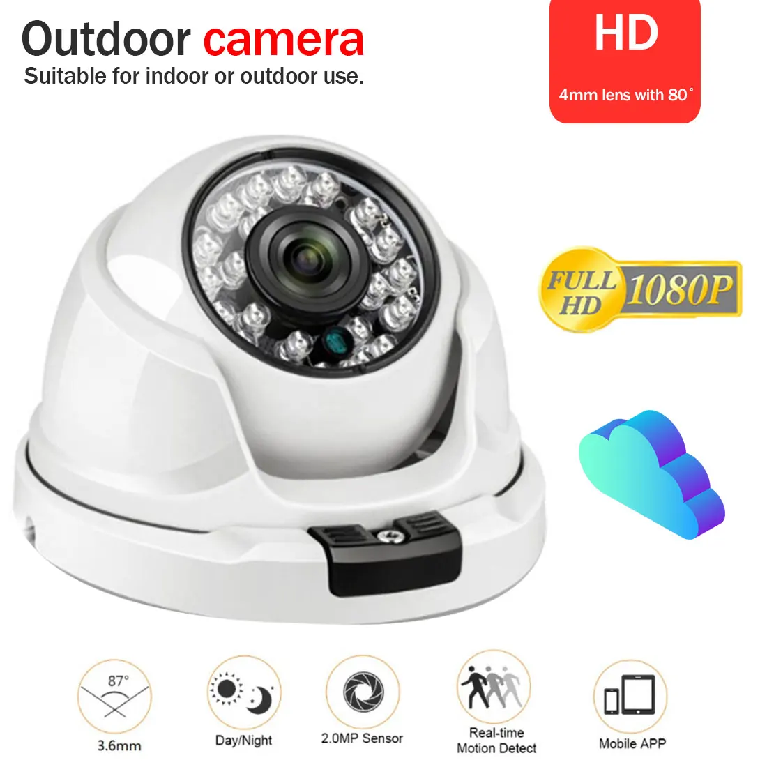 1080P HD IP Camera 2MP Dome Camera Outdoor Security Surveillance Camera CCTV Nightvision Video Surveillance SD Card Slot
1080P HD IP Camera 2MP Dome Camera Outdoor Security Surveillance Camera CCTV Nightvision Video Surveillance SD Card Slot
