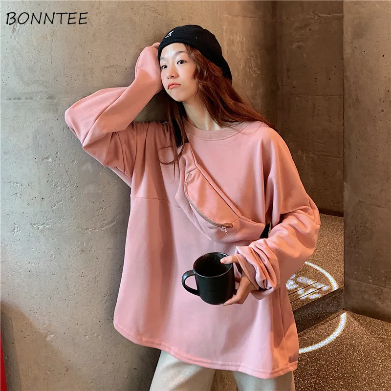 Hoodies Women O-Neck Long Simple Loose Students with Bag Korean Style Hip Hop Girls Soft Trendy Womens Hoodie All-match Daily
Hoodies Women O-Neck Long Simple Loose Students with Bag Korean Style Hip Hop Girls Soft Trendy Womens Hoodie All-match Daily
