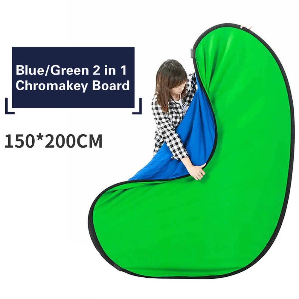 Photography Reflector Portable Chromakey Backdrop 150x200cm 2 in 1 Blue Green Screen Photo Background Backdrops Video Studio
Photography Reflector Portable Chromakey Backdrop 150x200cm 2 in 1 Blue Green Screen Photo Background Backdrops Video Studio