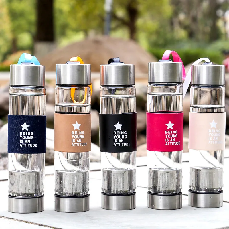 20pcs/lot 450ML Business Type Water Bottle Glass Bottle with Stainless Steel Tea Infuser Filter Glass Sport Water Tumbler 
20pcs/lot 450ML Business Type Water Bottle Glass Bottle with Stainless Steel Tea Infuser Filter Glass Sport Water Tumbler
