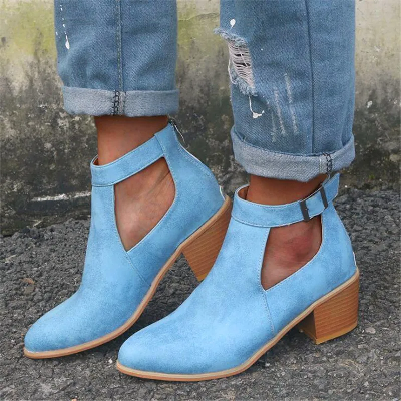ELGEER Women Boots Med Chunky Heel Pointy Toe Leather Short Ankle Pumps Spring Autumn Boot Sandals Plus Size Female Shoes
ELGEER Women Boots Med Chunky Heel Pointy Toe Leather Short Ankle Pumps Spring Autumn Boot Sandals Plus Size Female Shoes