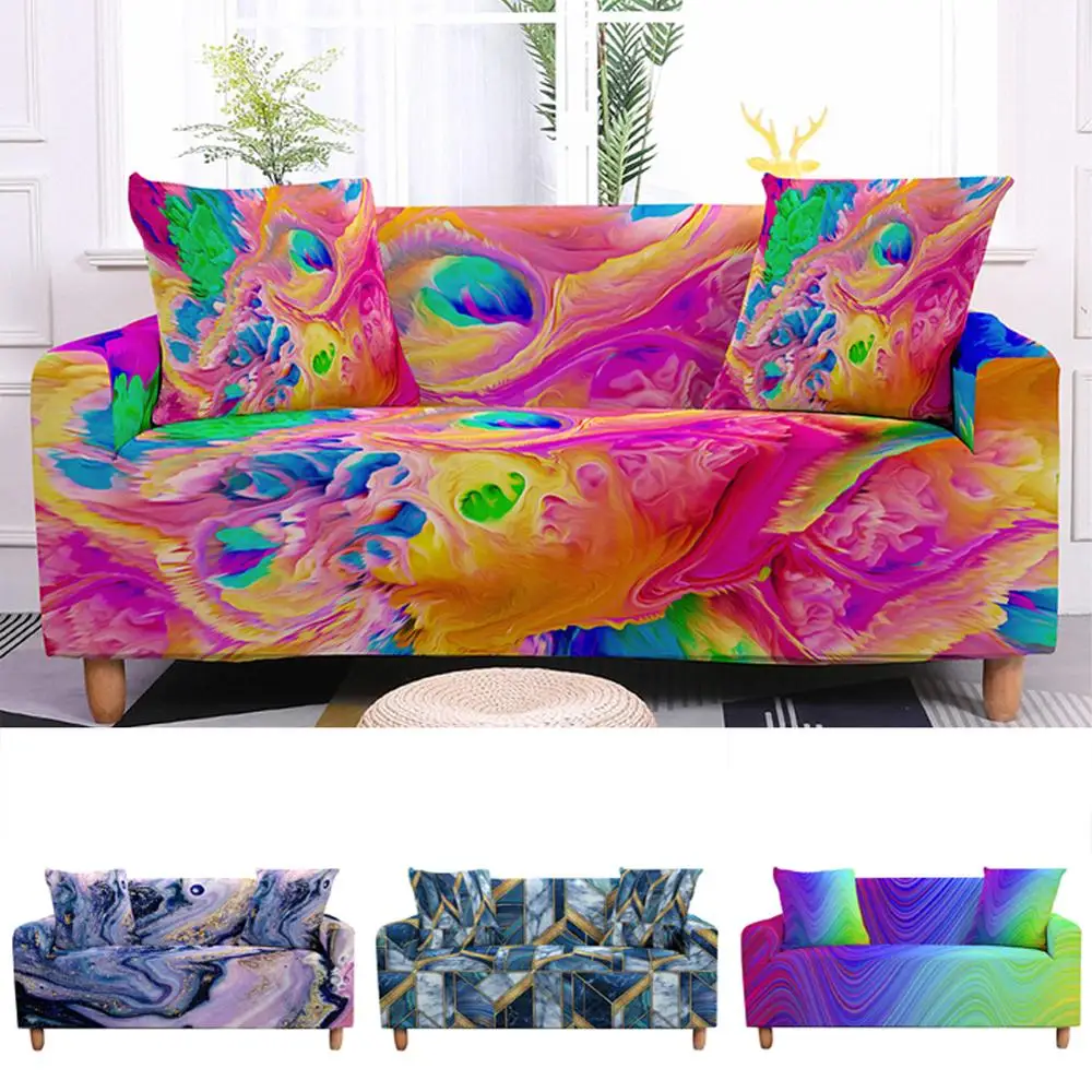 3D Water color Rainbow Marble Printed Couch Cover Elastic Stretch Sectional Sofa Cover Slipcover Armchair for Living Room
3D Water color Rainbow Marble Printed Couch Cover Elastic Stretch Sectional Sofa Cover Slipcover Armchair for Living Room