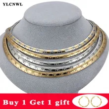 Argent/or coeur collier en acier inoxydable ras du cou colliers pour femmes déclaration serpent chaîne Chunky collier mode bijoux 2019(China)