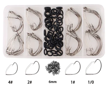 80pcs High Carbon Steel Weedless Barbed Wacky Fishing Hooks Set Wacky Rig Kit With O Rings For Bass Fishing 
80pcs High Carbon Steel Weedless Barbed Wacky Fishing Hooks Set Wacky Rig Kit With O Rings For Bass Fishing